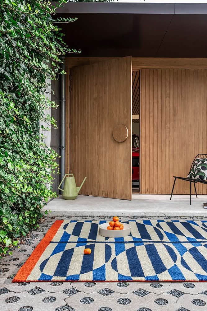 Orla Kiely Rigato Azure Outdoor Rug 464308