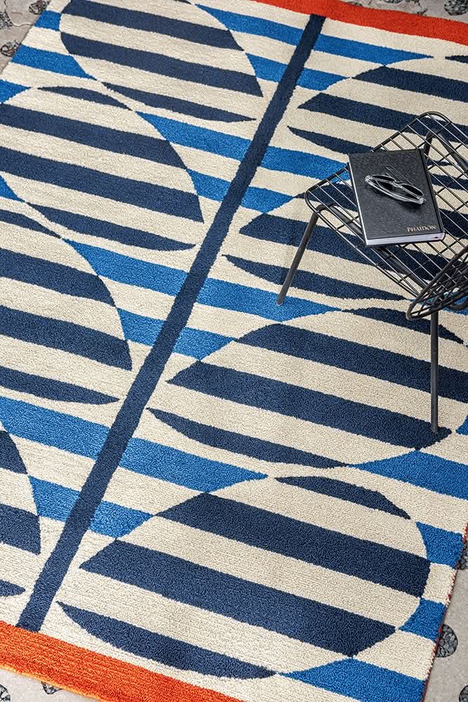 Orla Kiely Rigato Azure Outdoor Rug 464308