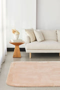 Orlo Nude Border Wool Rug - styled room