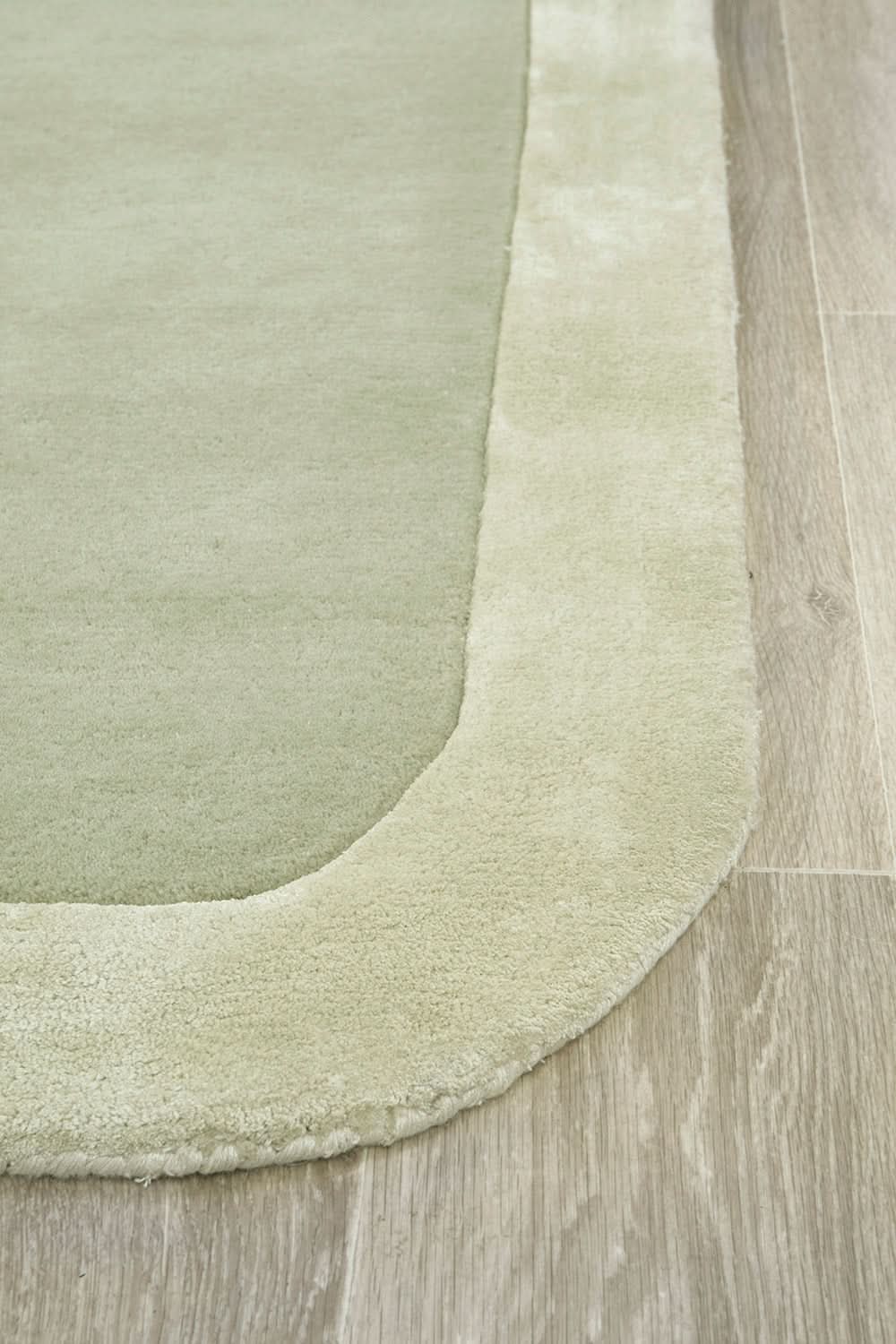 Orlo Sage Border Wool Rug - texture detail 1