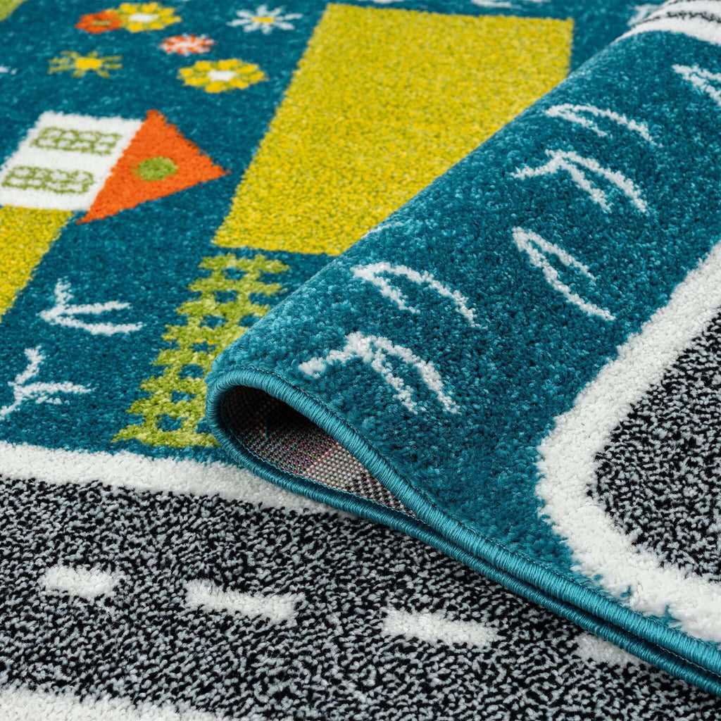 Kidsville 574 Blue Turkish Rug