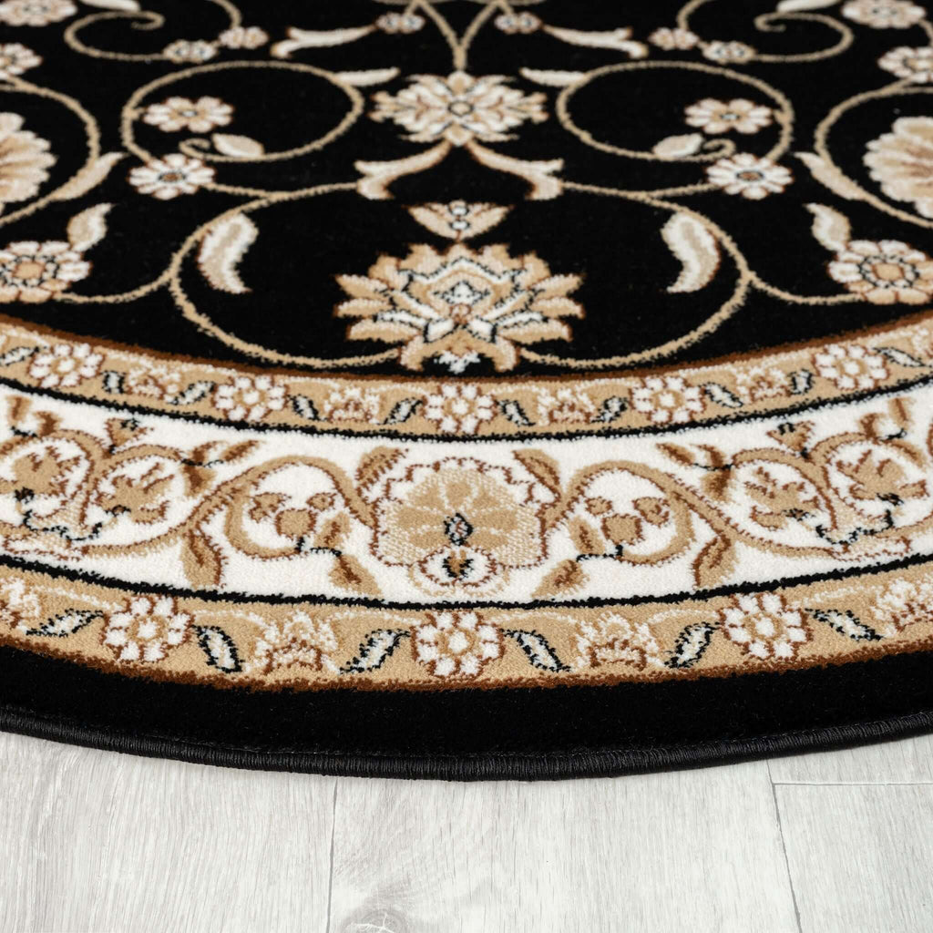 Estate 512 Black Round Rug