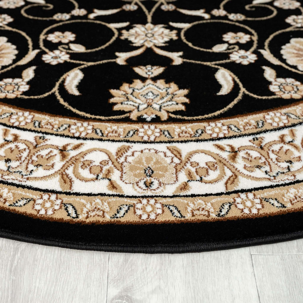 Estate 512 Black Round Rug