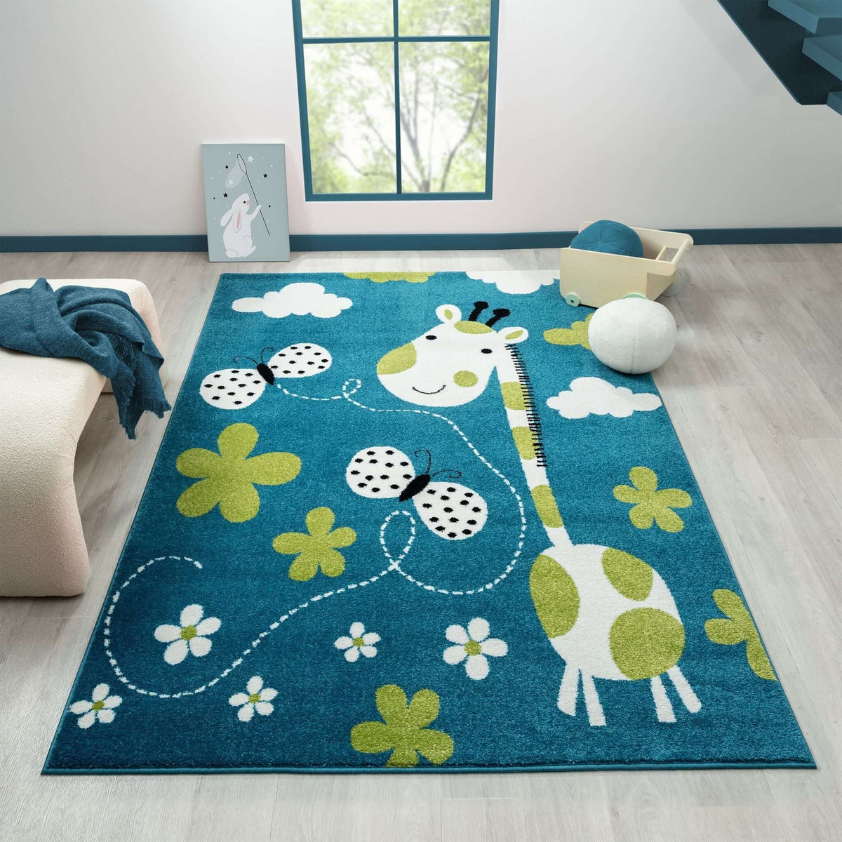 Kidsville 572 Blue Turkish Rug