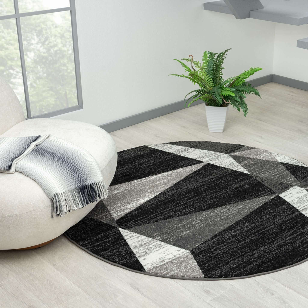 Adore 2301 Grey Round Rug