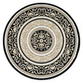 Royal 523 Black Round Traditional Round Rug lifestyle view