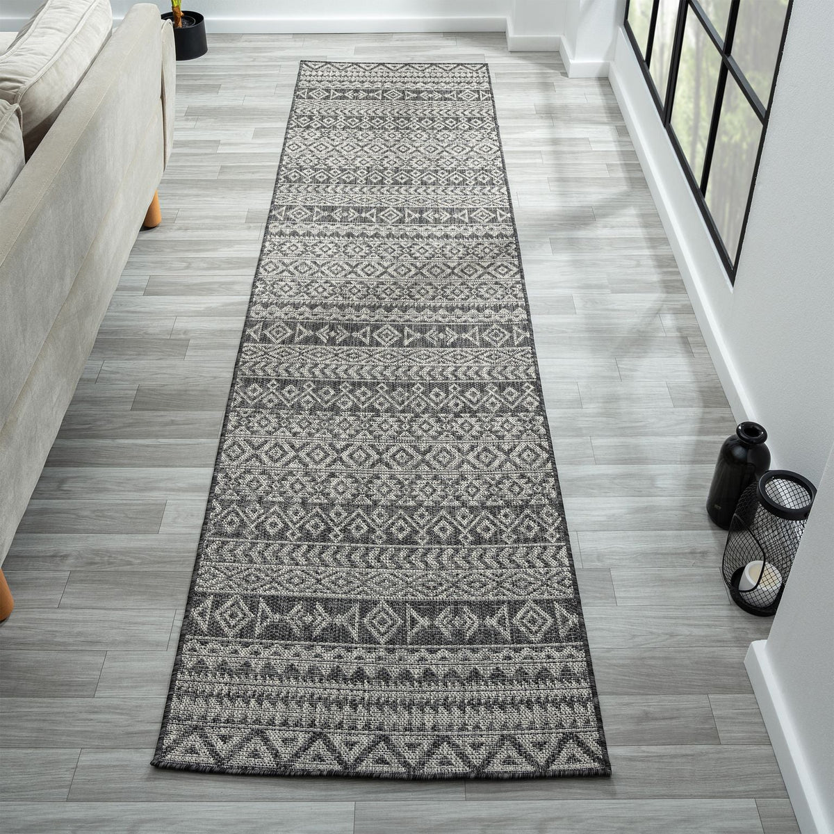 Alfresco 421 Charcoal Hallway Runner