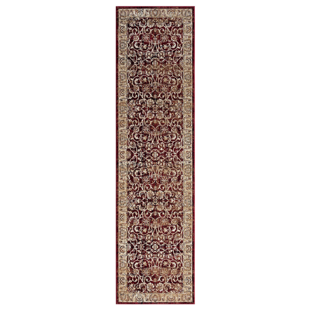 Royal 527 Red Traditional Hallway Runner lifestyle view
