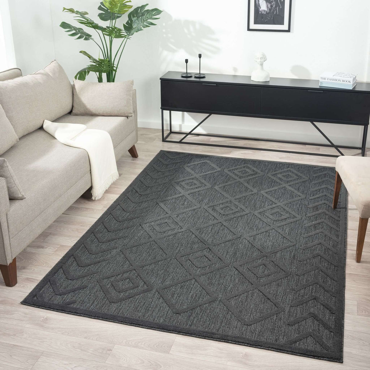 Calm 416 Charcoal Turkish Rug
