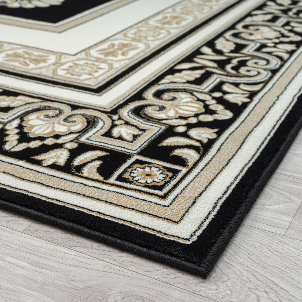 Royal 523 Black Traditional Hallway Runner