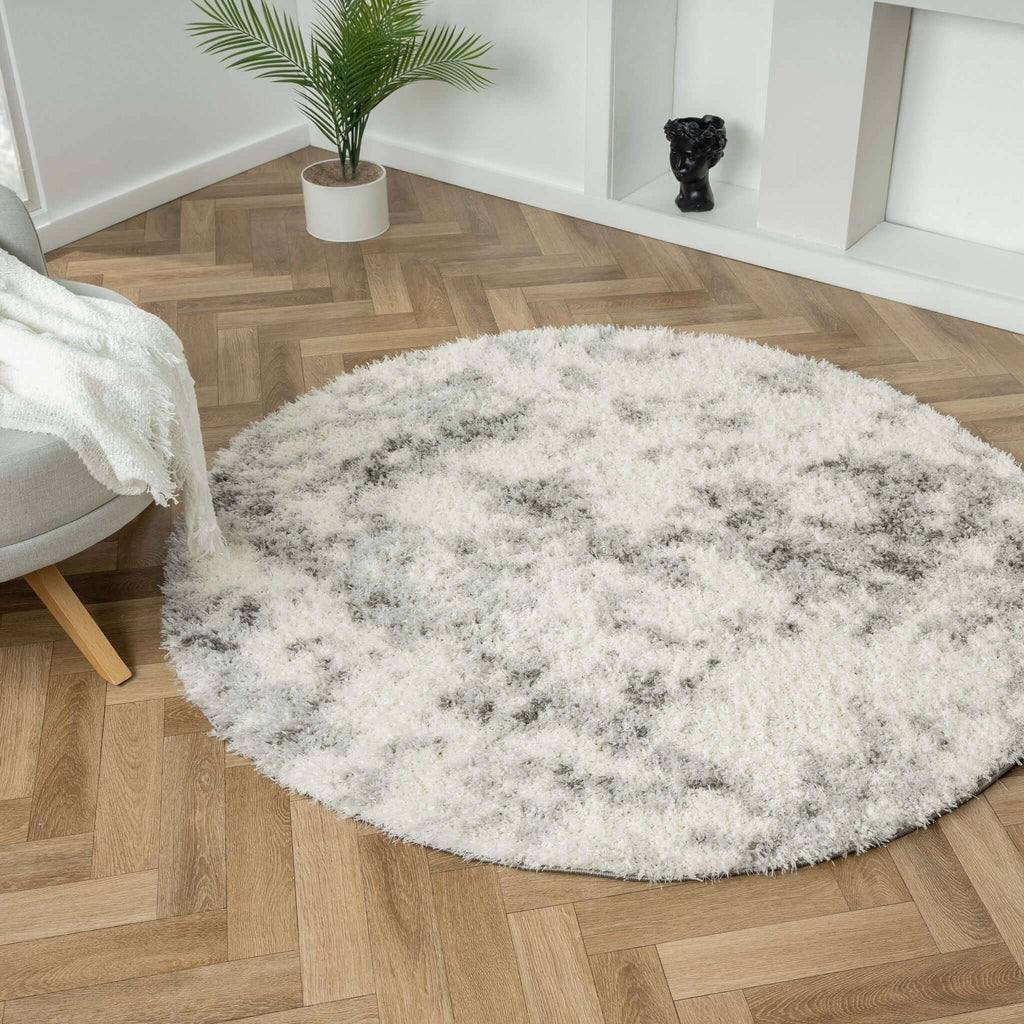 Plushy 389 Ash Round Rug