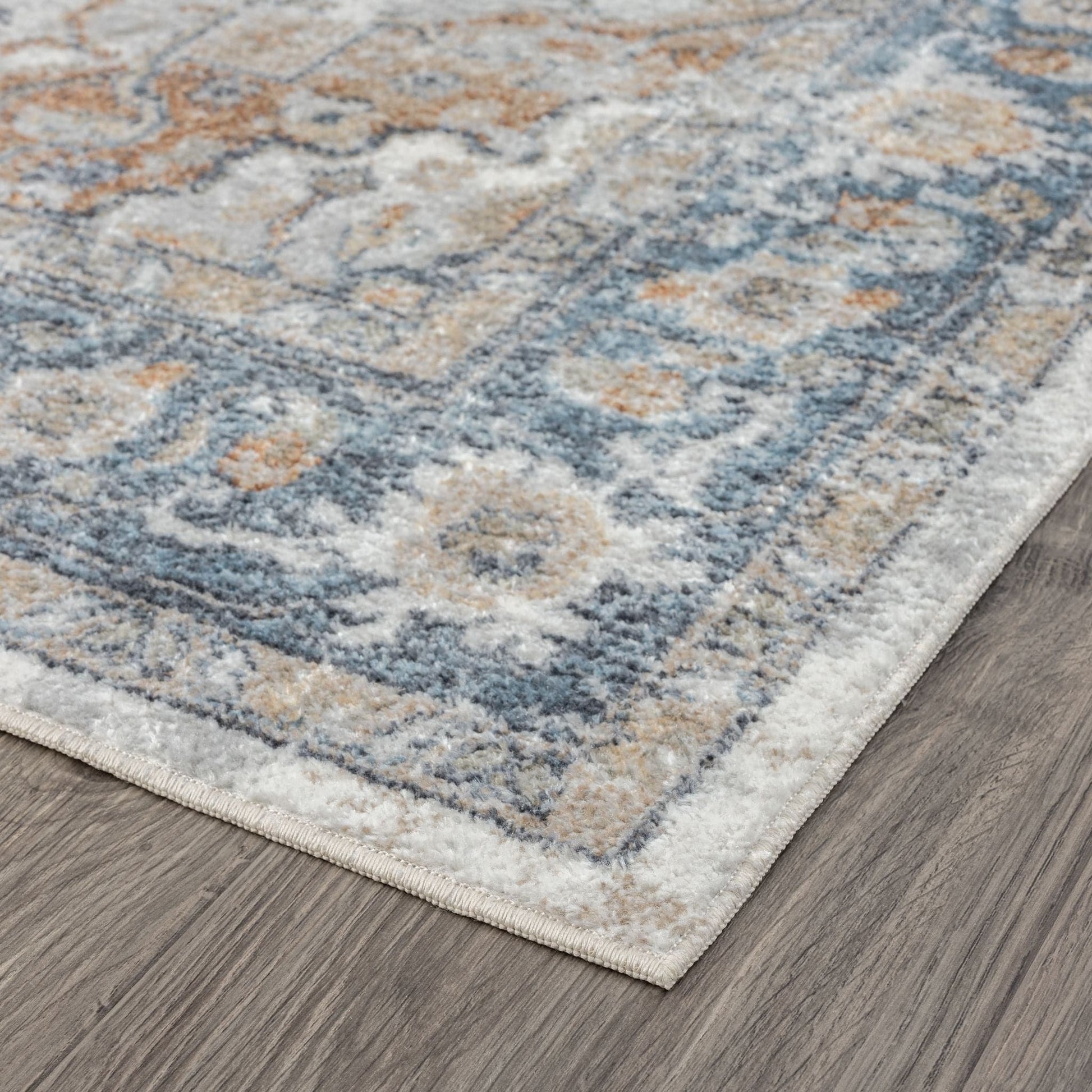 Easy Washable Rugs 370 Aqua Rectangle   