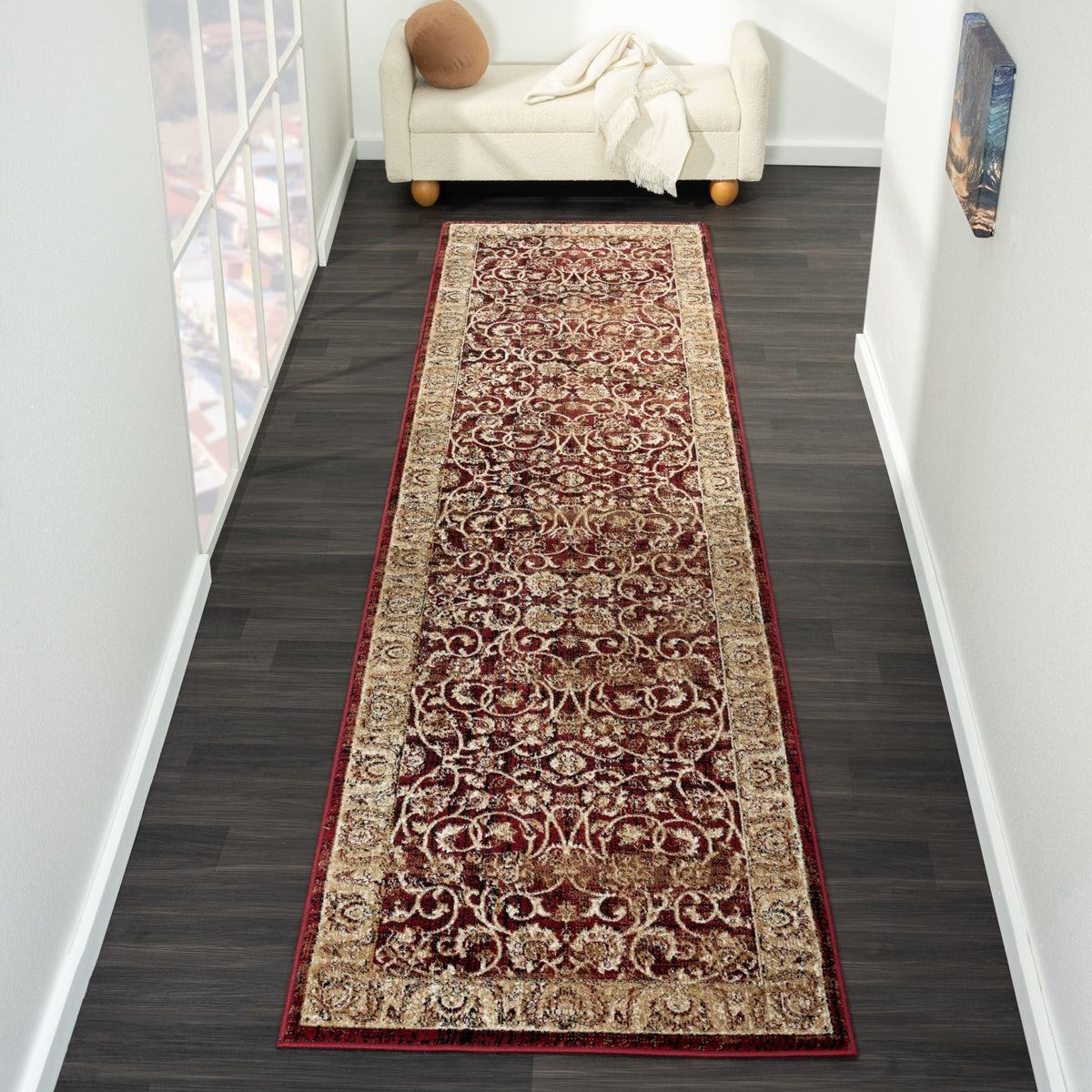 Royal 527 Red Traditional Hallway Runner