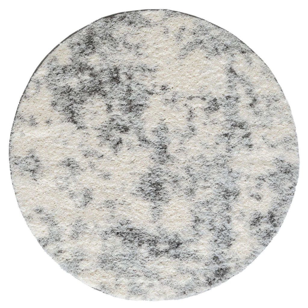 Plushy 389 Ash Round Rug lifestyle view