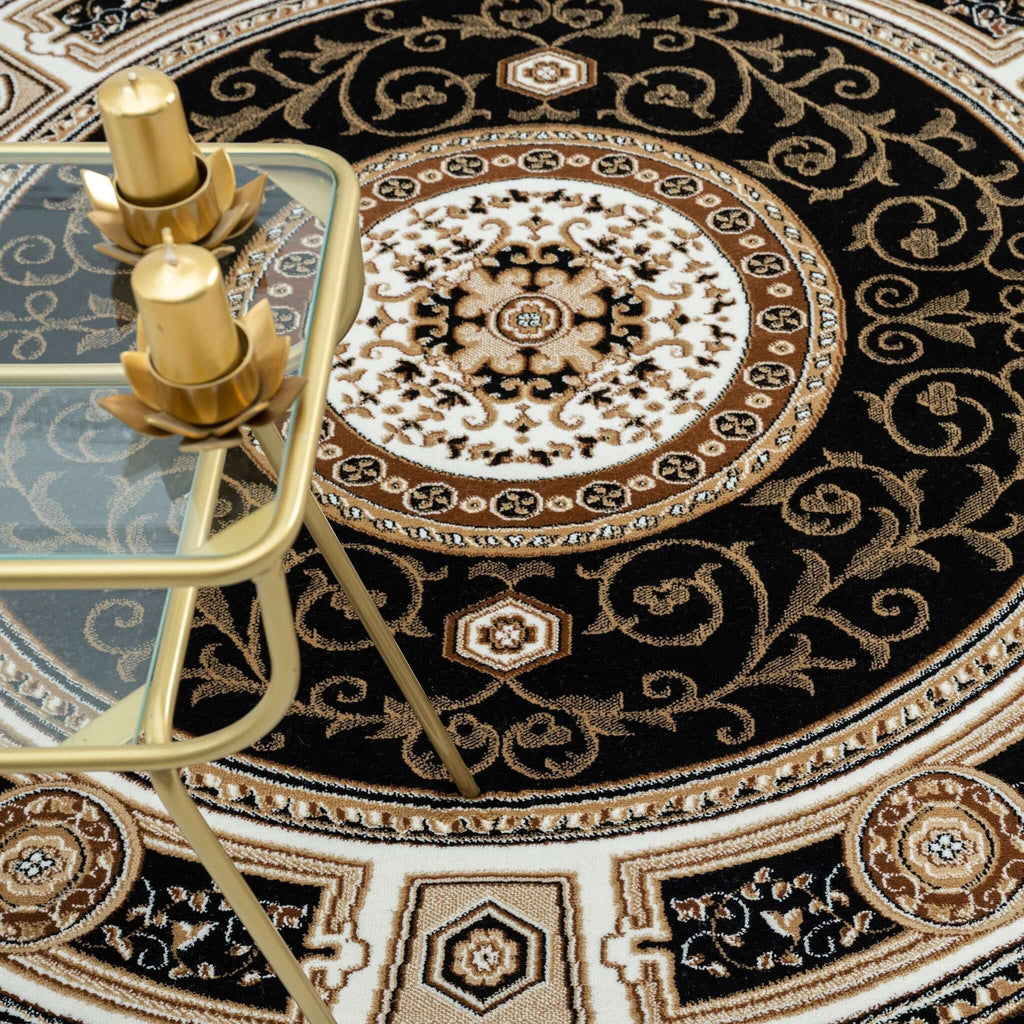 Estate 511 Black Round Rug