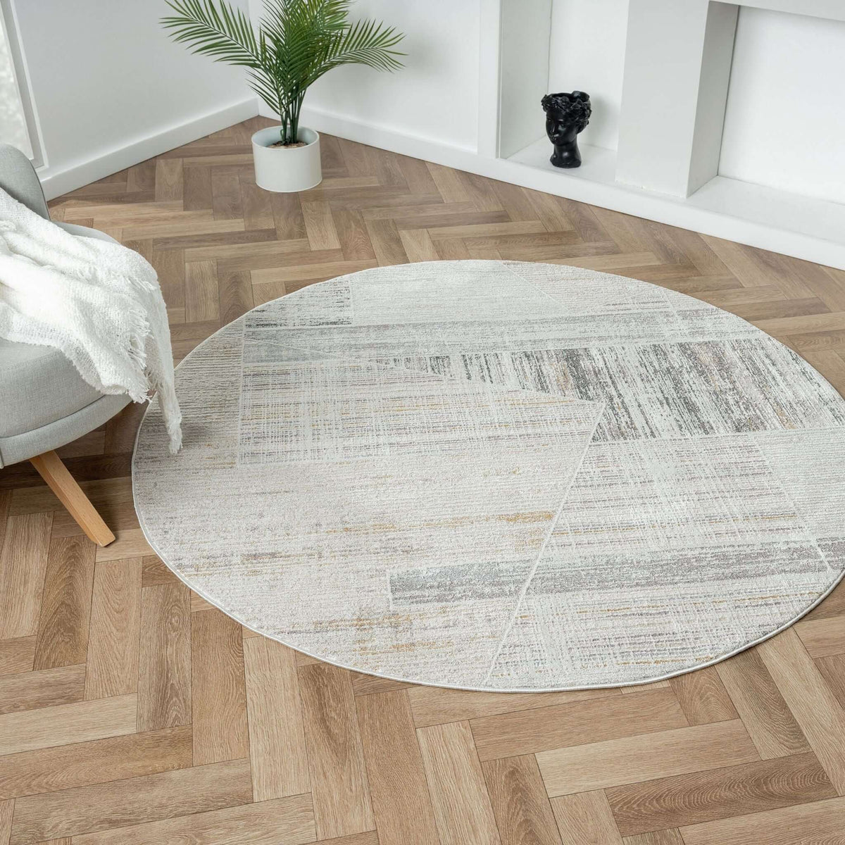 Easton 468 Slate Round Rug