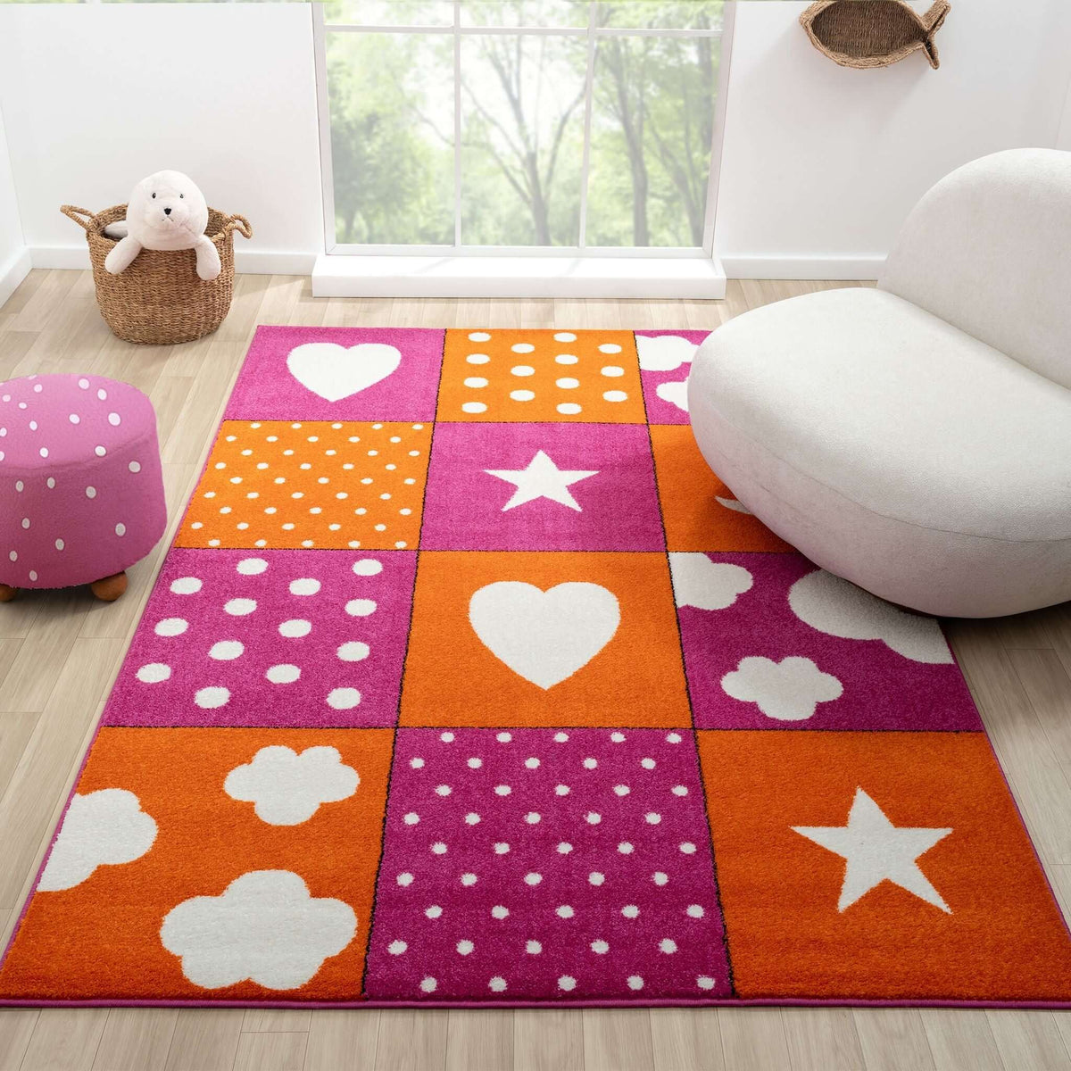 Kidsville 573 Pink Turkish Rug