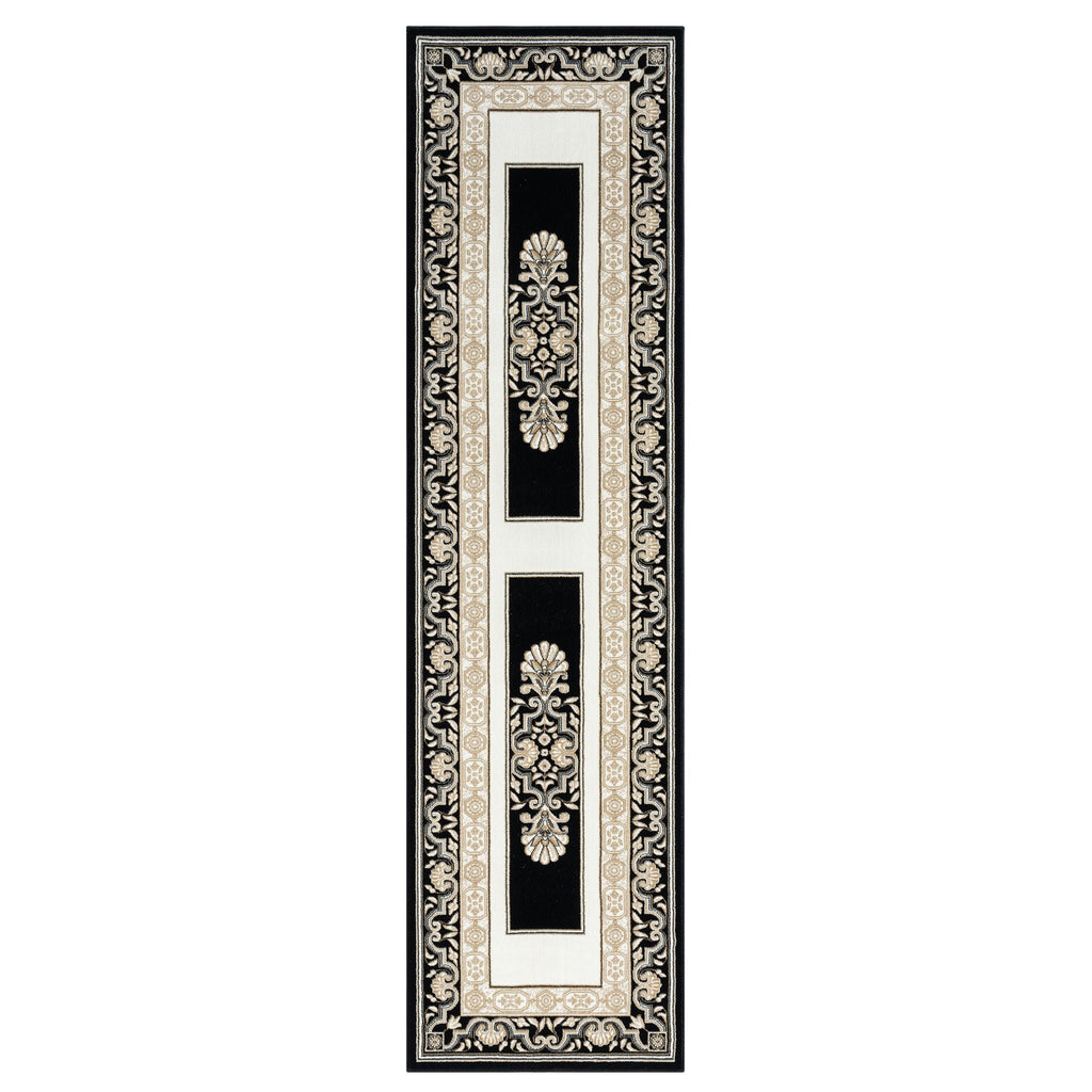 Royal 523 Black Traditional Hallway Runner lifestyle view