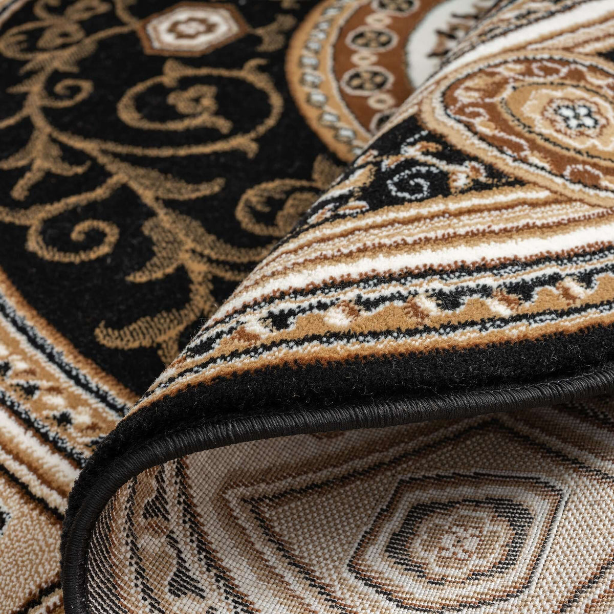 Estate 511 Black Round Rug