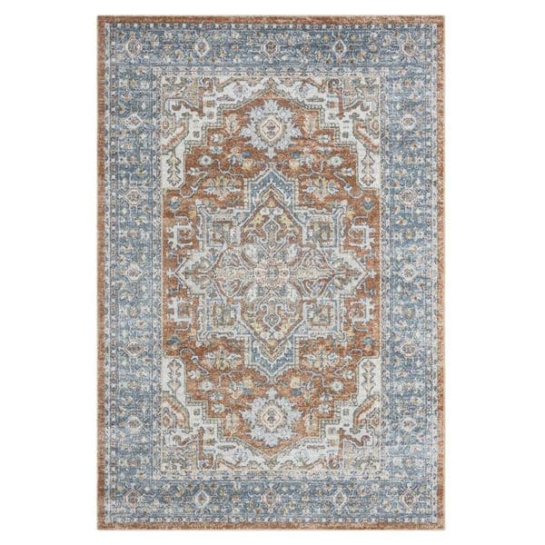 Easy Washable Rugs 366 Indigo Rectangle   