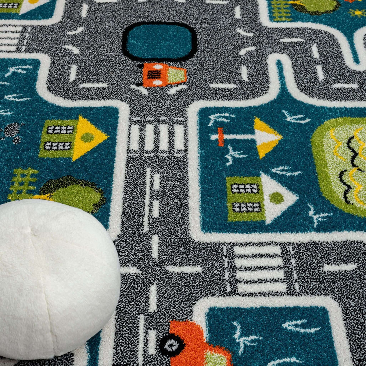 Kidsville 574 Blue Turkish Rug