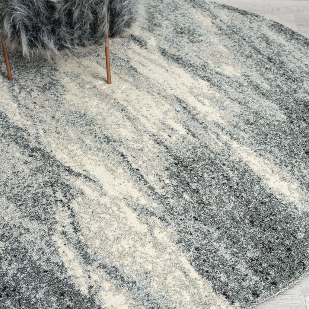Astor 483 Ash Round Rug