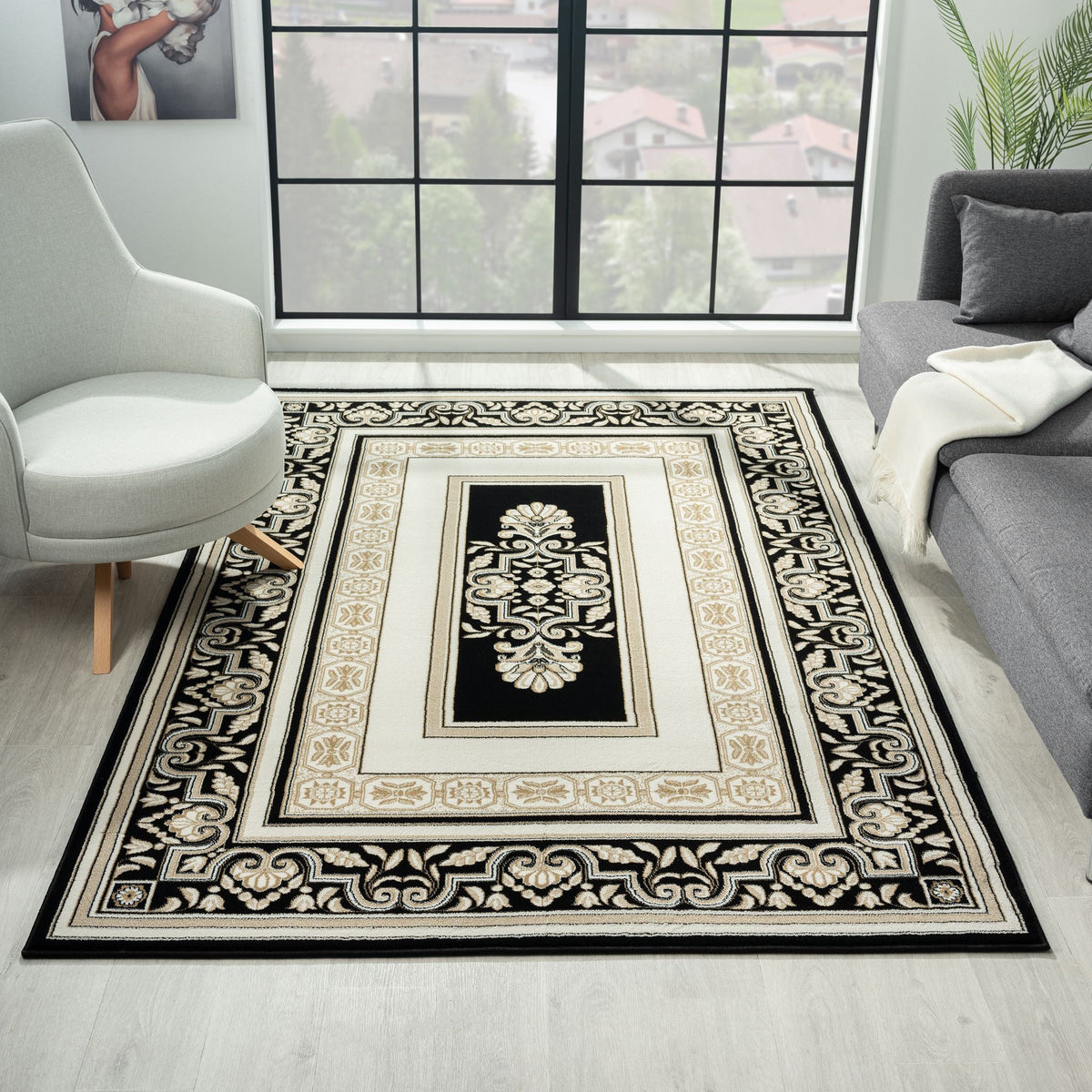 Royal 523 Black Traditional Turkish Rug
