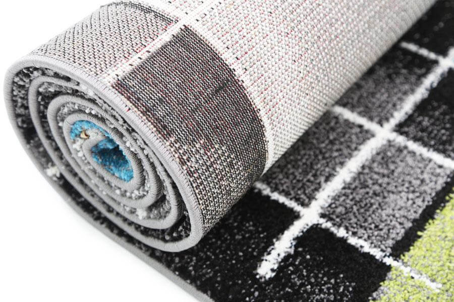 Passion 03 grey green plush rug close-up