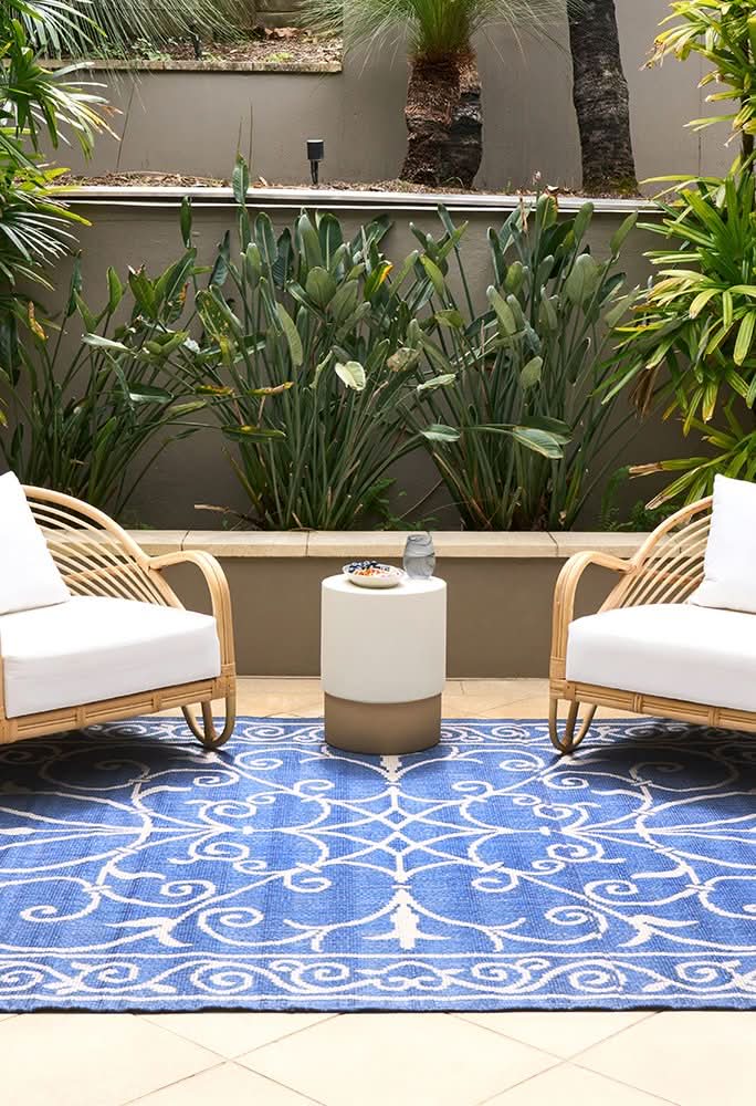 Portara Romy Blue Outdoor Rug