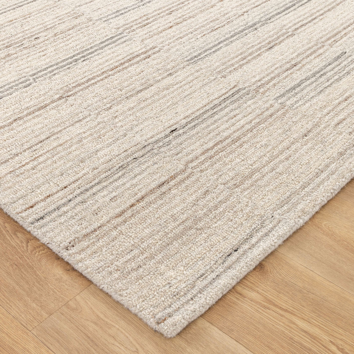 Praia Lines Natural Wool Rug wool rug – product view 2
