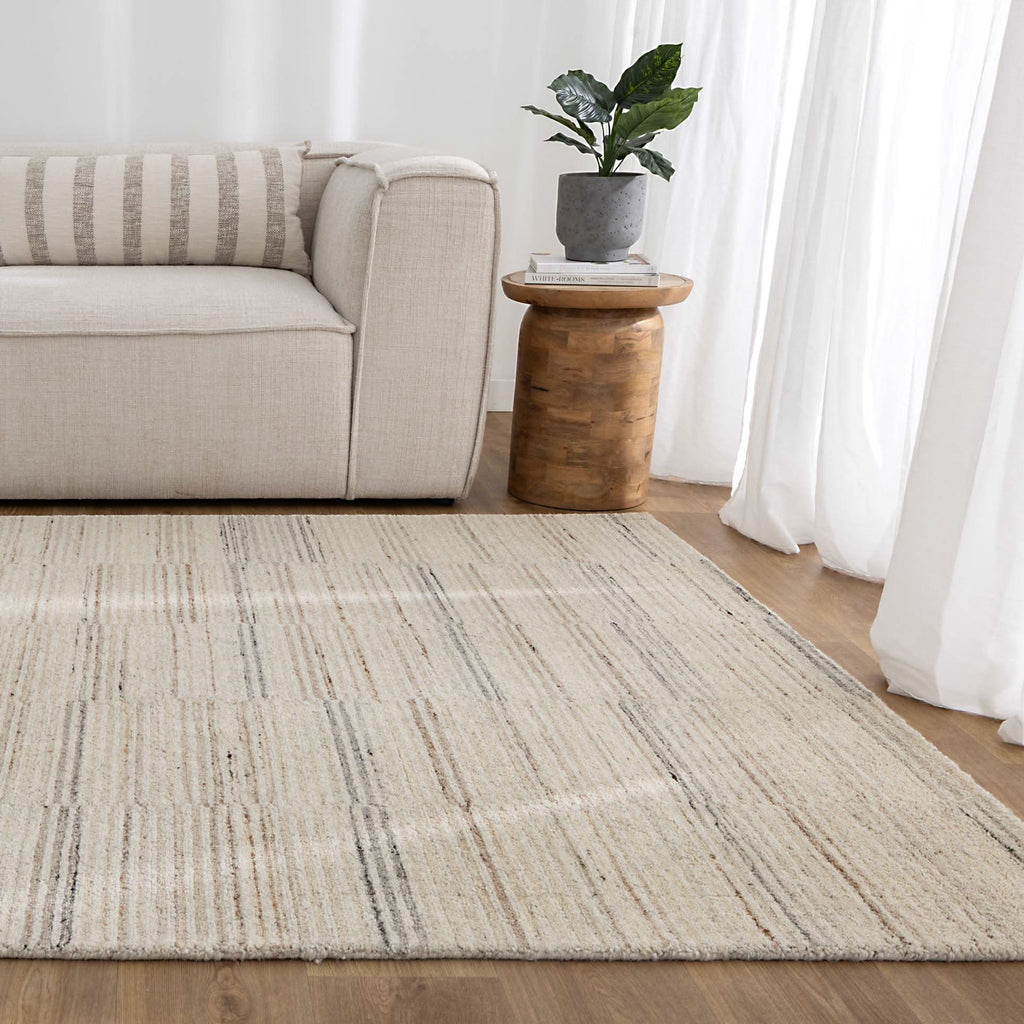 Praia Lines Natural Wool Rug wool rug – product view 4