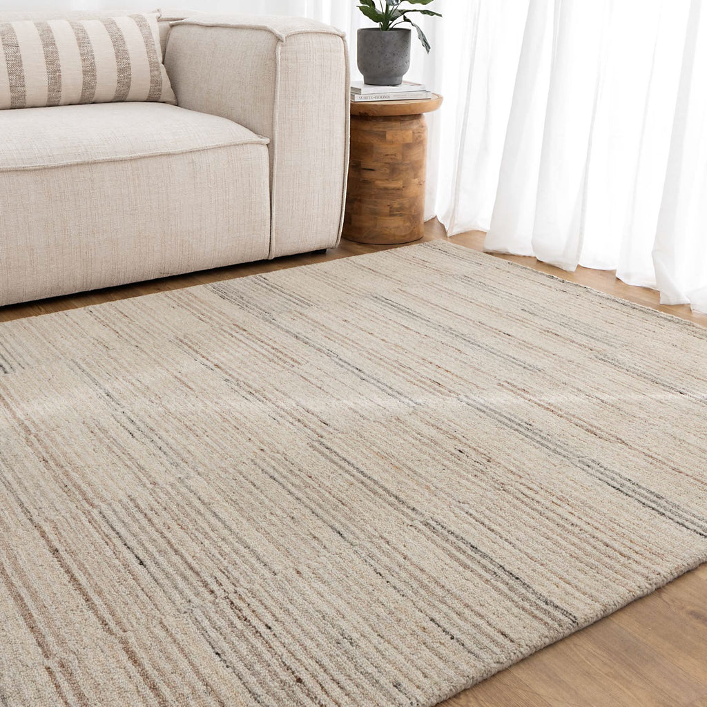 Praia Lines Natural Wool Rug wool rug – product view 5