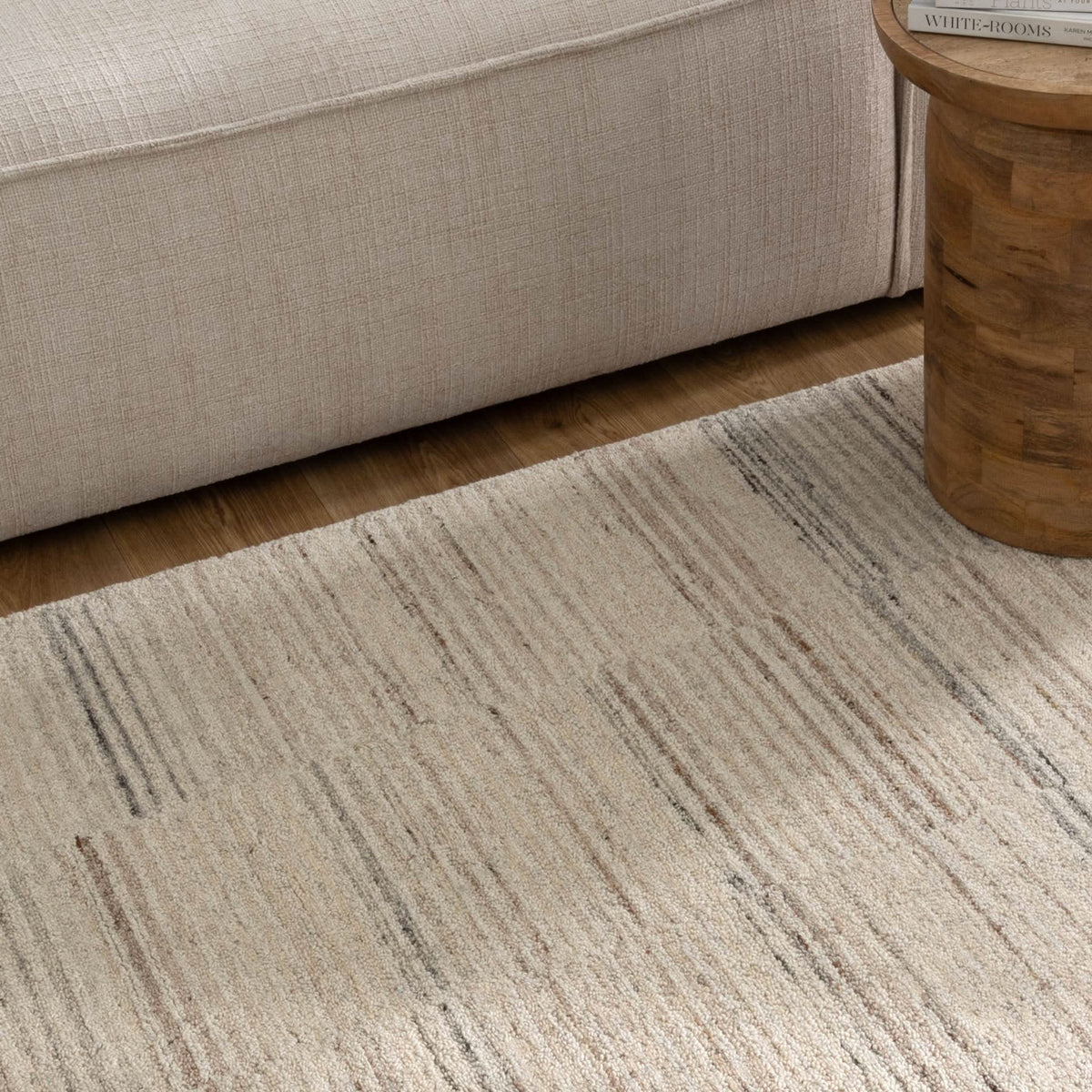 Praia Lines Natural Wool Rug wool rug – product view 6
