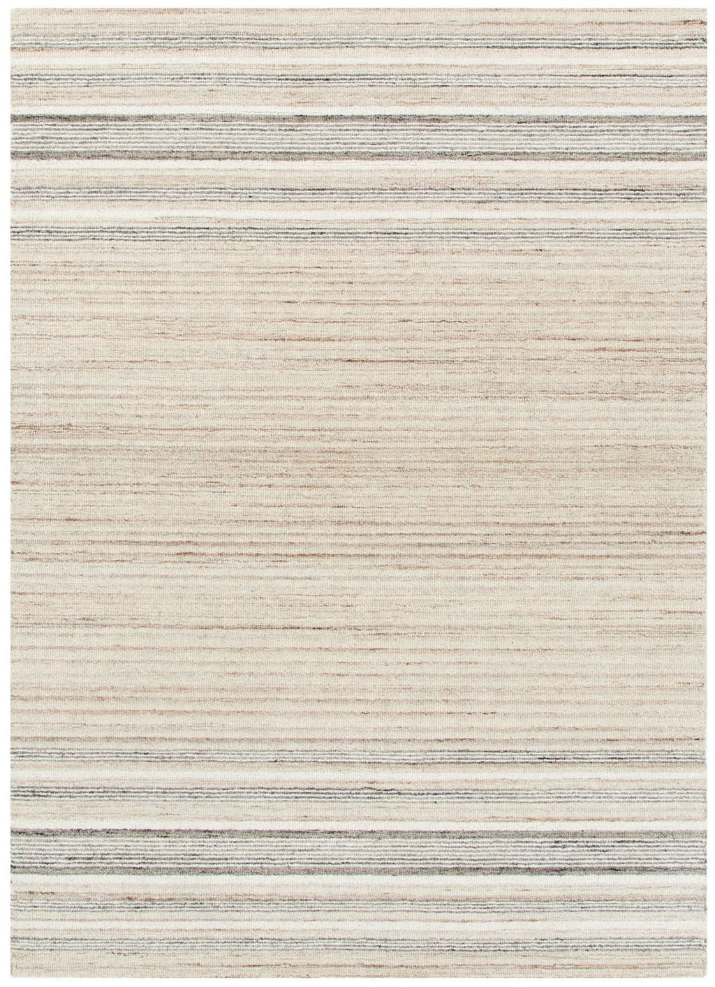 Praia Multi Stripe Beige Grey Wool Rug wool rug – main product image