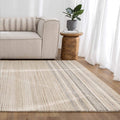 Praia Multi Stripe Beige Grey Wool Rug wool rug – product view 4