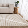 Praia Stripes Ivory Beige Wool Rug wool rug – product view 4
