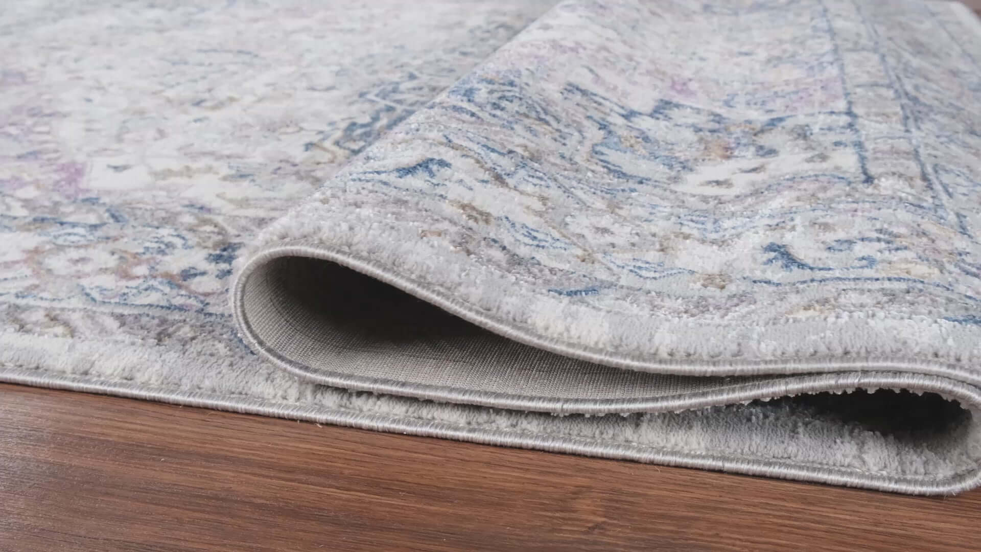 Turkish Rug Heritage Bloom Grey & Blue Classic Design