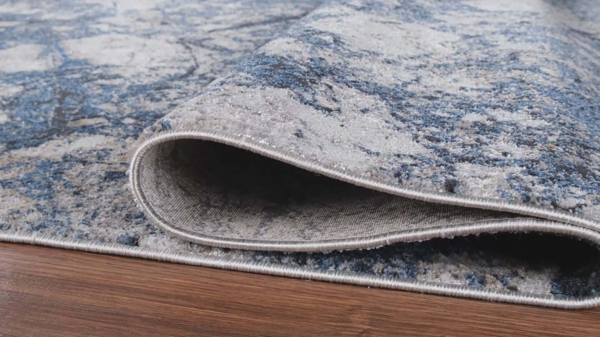 Ocean Stone Turkish Rug Grey & Navy Marble Design