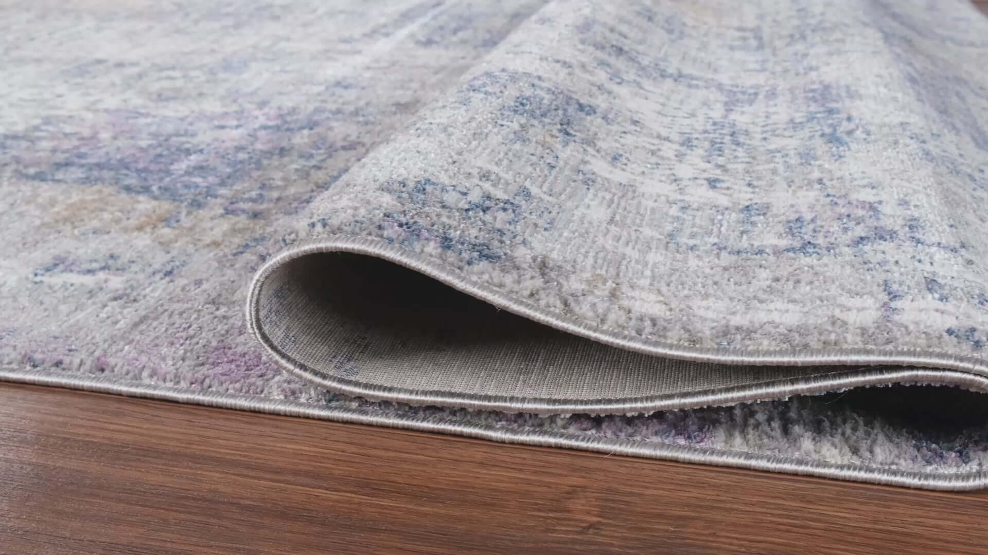 Mystic Haze Turkish Rug Grey Blue Distressed Design