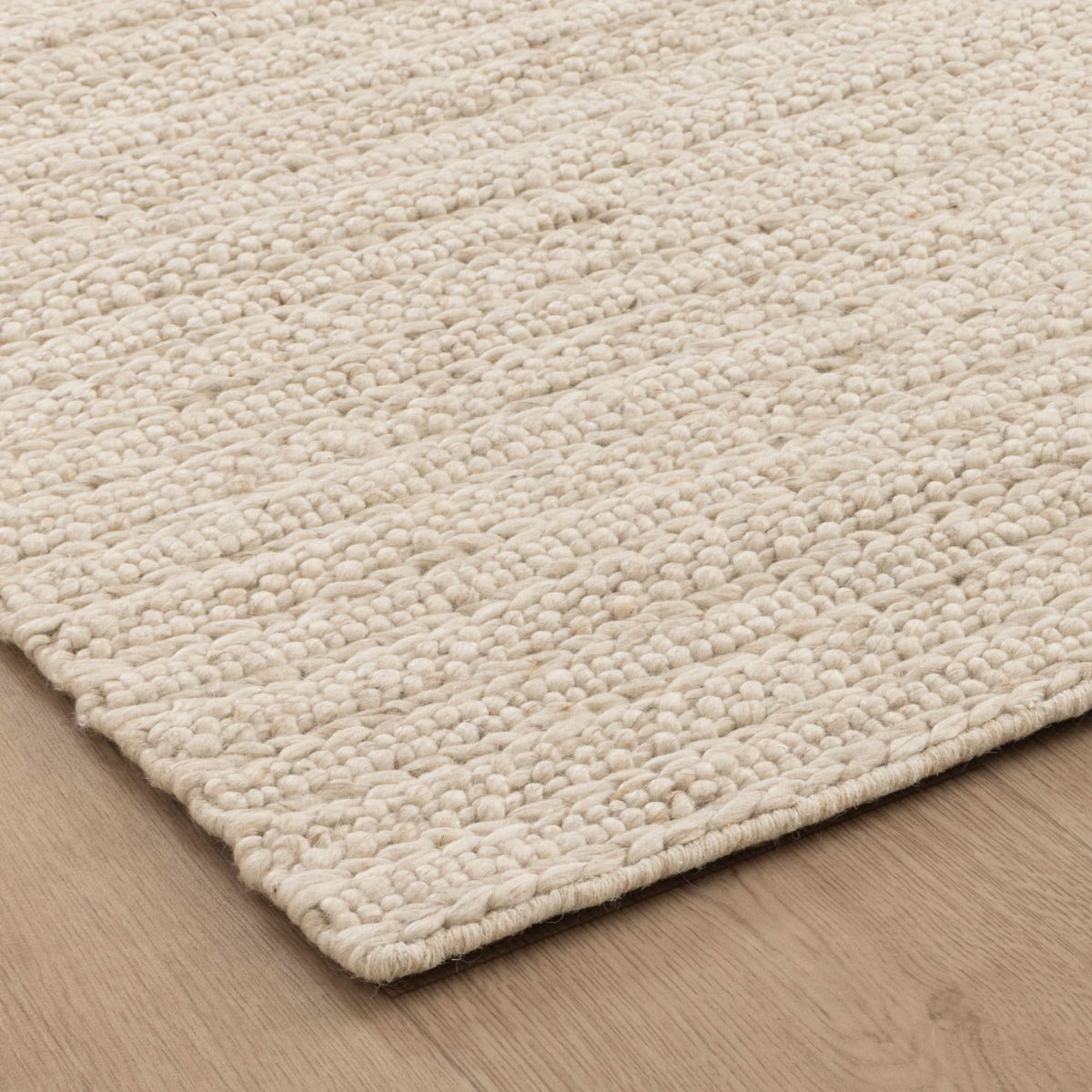 Privilege 001 Wool Rug Beige wool rug – product view 2