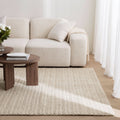 Privilege 001 Wool Rug Beige wool rug – product view 4