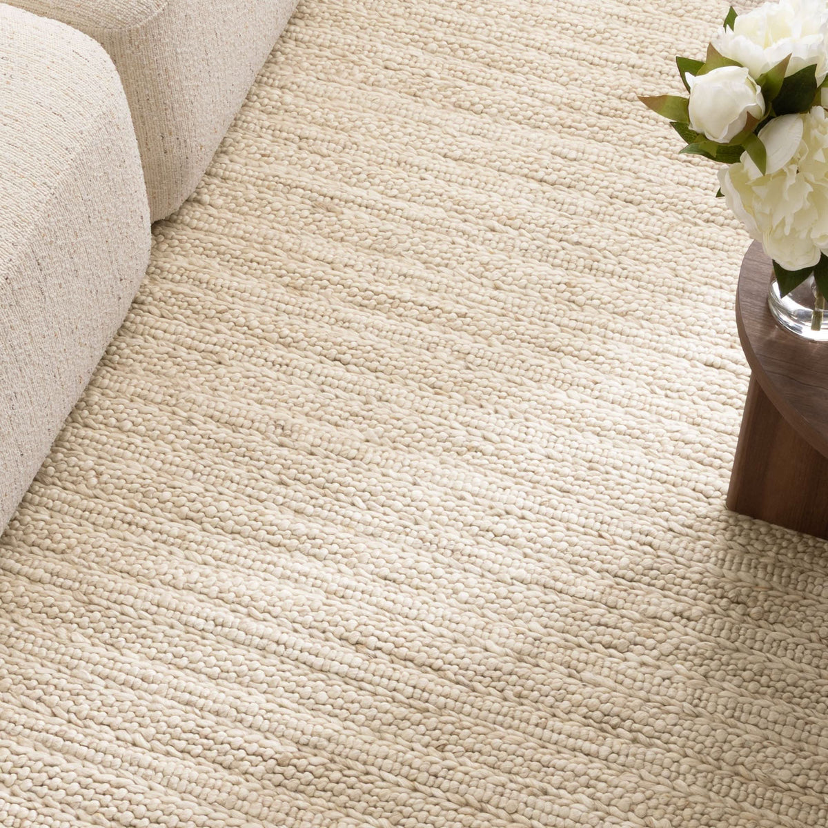 Privilege 001 Wool Rug Beige wool rug – product view 5