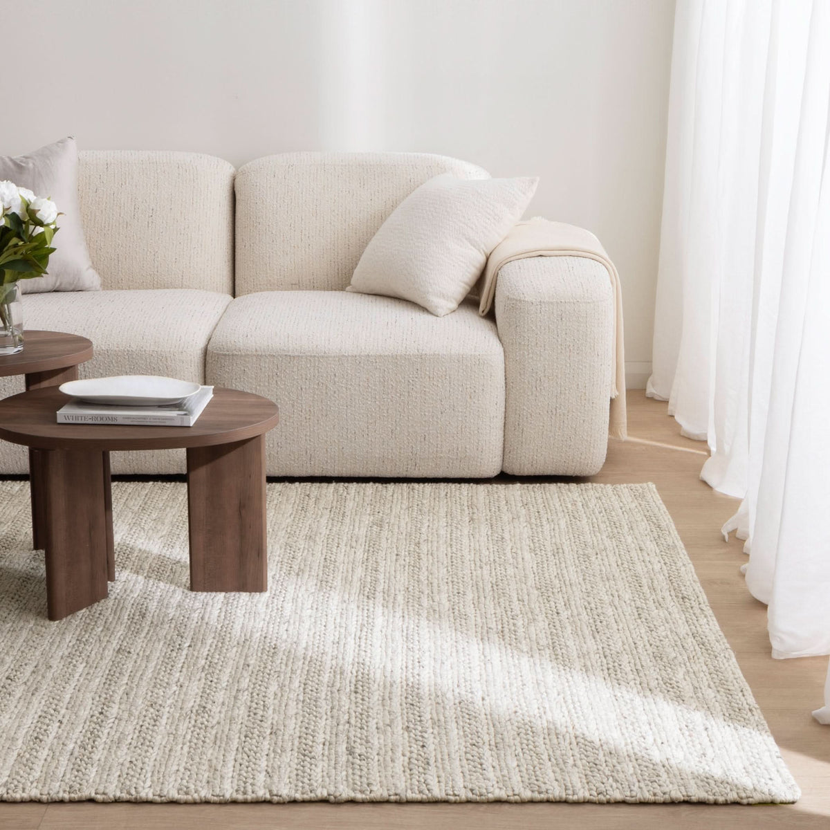 Privilege 001 Wool Rug Grey wool rug – product view 4