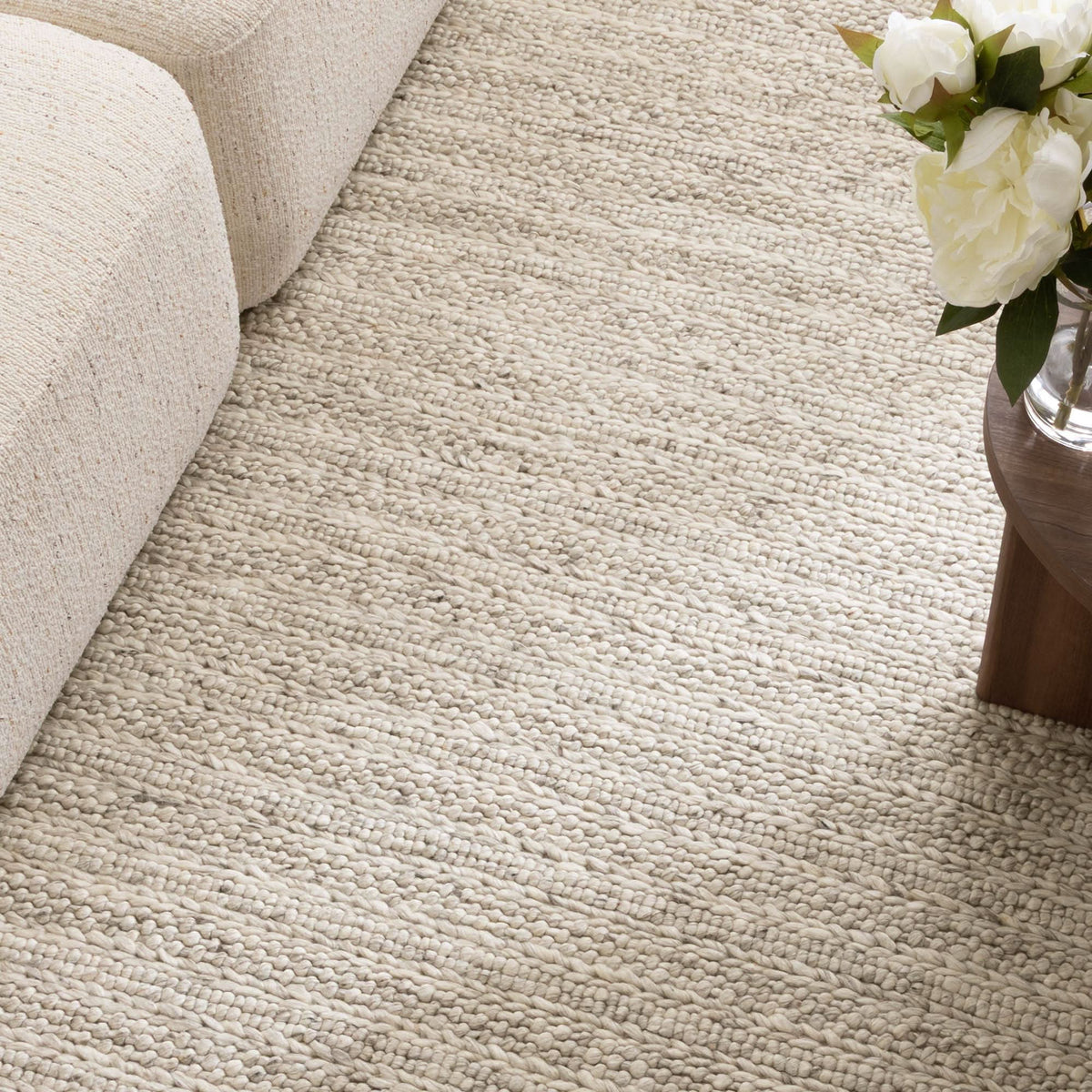 Privilege 001 Wool Rug Grey wool rug – product view 5