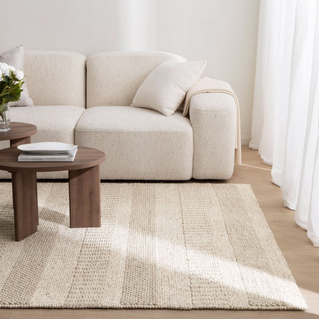 Privilege 002 Wool Rug Beige wool rug – product view 4