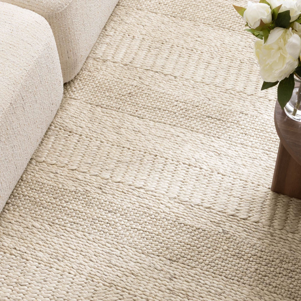 Privilege 002 Wool Rug Ivory wool rug – product view 5