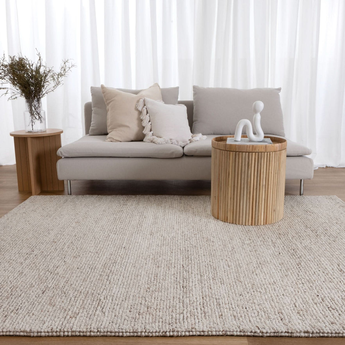 Privilege 003 Wool Rug Beige wool rug – product view 4