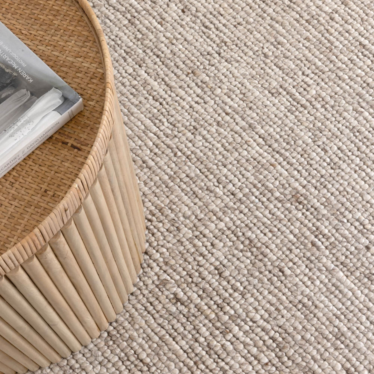 Privilege 003 Wool Rug Beige wool rug – product view 6