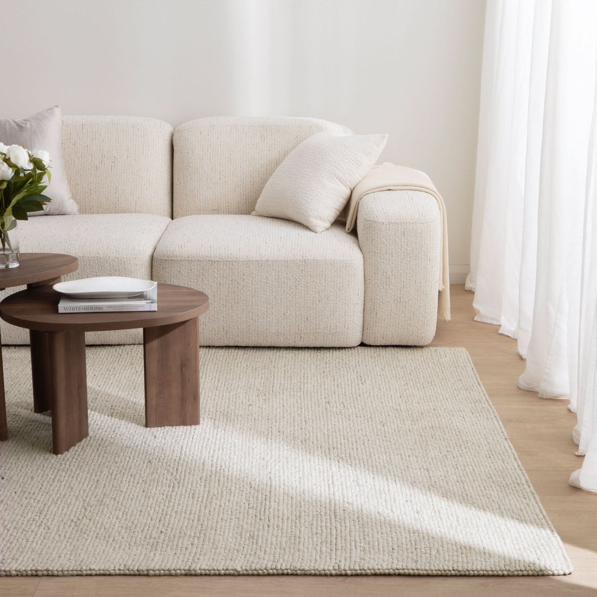 Privilege 003 Wool Rug Ivory wool rug – product view 4