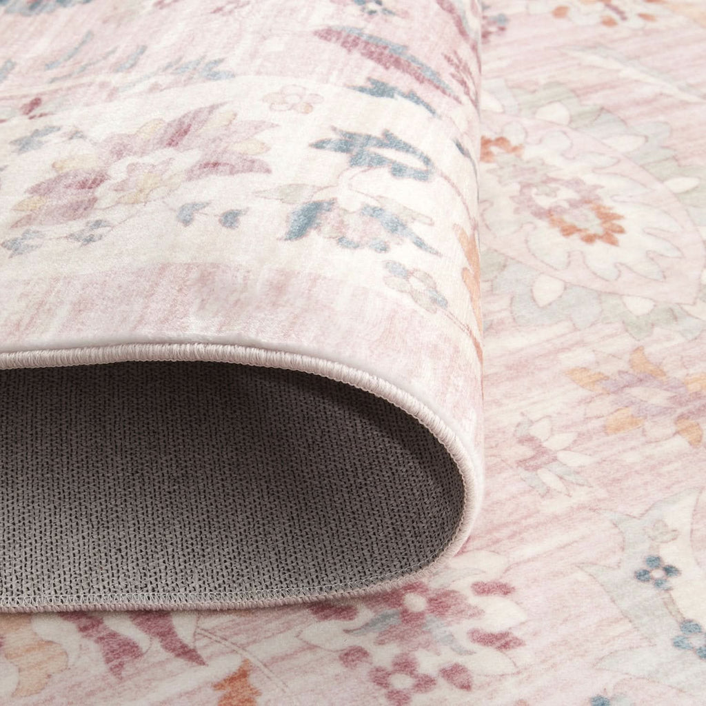 Revive Amira Pink machine washable rug – view 7